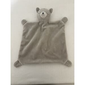 H&M Cat Kitten Lovey Gray Sleeping Eyes Crinkle Corners Baby Security Blanket